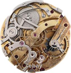 Antique 43.5mm Unbranded LeCoultre 18 Jewel Chronograph Pocket Watch Movement