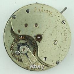 Antique 43mm Agassiz 3/4 Plate 17 Jewel Hunter Pocket Watch Movement for Parts