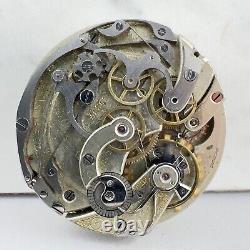 Antique 43mm Agassiz Chronograph Pocket Watch Movement Swiss High Grade Runs