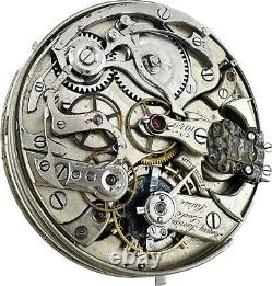 Antique 44.3mm Henry Sandoz Minute Repeater & Chronograph Pocket Watch Movement