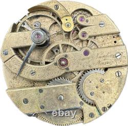 Antique 44mm James Nardin Pocket Watch Movement High Grade Swiss for Parts