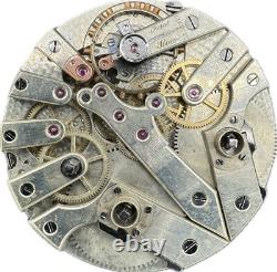 Antique 46mm Dead Beat Second 27 Jewel Key Wind Pocket Watch Movement Swiss