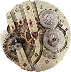 Antique 46mm Leon Gallet 18 Jewel Mechanical Hunter Pocket Watch Movement fParts