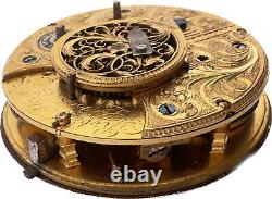 Antique 46mm Rob Stroud London Key Wind Verge Fusee Pocket Watch Movement
