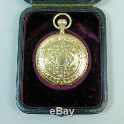 Antique 9 Ct Gold Ornate Full Hunter Elgin Movement Pocket Watch In G. W. O. C1900