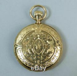 Antique 9 Ct Gold Ornate Full Hunter Elgin Movement Pocket Watch In G. W. O. C1900