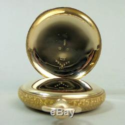 Antique 9 Ct Gold Ornate Full Hunter Elgin Movement Pocket Watch In G. W. O. C1900