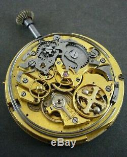 Antique ANGELUS Quarter Repeater Chronograph Pocket Movement & Dial. Working