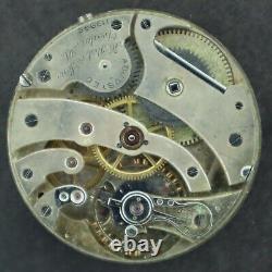 Antique Agassiz 17 Jewel Mechanical Hunter Pocket Watch Movement for Parts