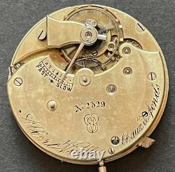 Antique Albert Vuille Pocket Watch Movement High Grade Ticks Chaux De Fonds 45mm