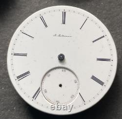 Antique August Saltzman Pocket Watch Movement High Grade Good Balance A Swiss
