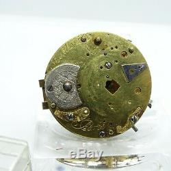 Antique Baillon Quarter Repeater Key Wind Fusee Pocket Watch Movement forParts #