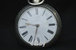 Antique C Bullingford Solid Silver Pair Case Pocket Watch Fusee Movement