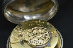 Antique C Bullingford Solid Silver Pair Case Pocket Watch Fusee Movement