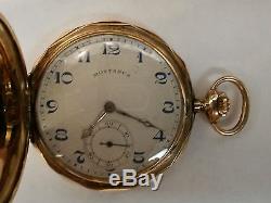 Antique Ca. 1910 Euro 14K Gold Ancre Movement Hunters Case Gent's Pocket Watch