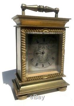 Antique Carriage Clock With 18th. C Verge Fusee Pocket Watch Movement