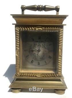Antique Carriage Clock With 18th. C Verge Fusee Pocket Watch Movement