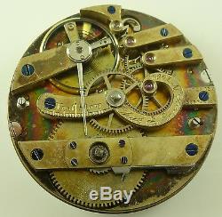 Antique Chas. Jacot Pocket Watch Movement Serial # 1000 Running Condition