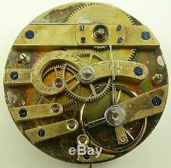 Antique Chas. Jacot Pocket Watch Movement Serial # 1000 Running Condition