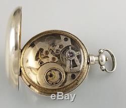 Antique Chinese Duplex Silver Pocket Watch Keywind Silver Movement