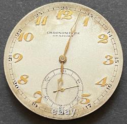 Antique Chronometre Graziosa Pocket Watch Movement Parts High Grade 42.9mm