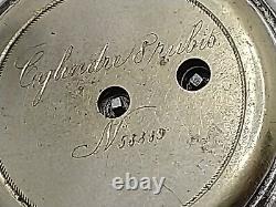 Antique Completely Hand Engraved Parts Movement 800 Silver Pocket Watch 46mm