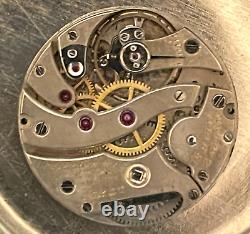 Antique Cresarrow High Grade Pocket Watch Movement Parts/Repair 20.4mm 18j Swiss