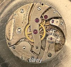 Antique Cresarrow High Grade Pocket Watch Movement Parts/Repair 20.4mm 18j Swiss