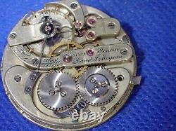 Antique David J. Magnin Manual Key Wind Pocket Watch Movement runs 34.9 mm