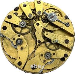 Antique Dead Beat Second Key Wind Cylinder Escapement Pocket Watch Movement