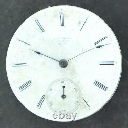 Antique Early Myers by Longines Key Wind Pocket Watch Movement 1st Seriss