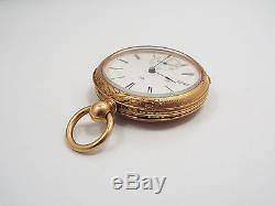 Antique Elgin 14K Gold Filled Open Face Wind Pocket Watch, Dexter St. Movement