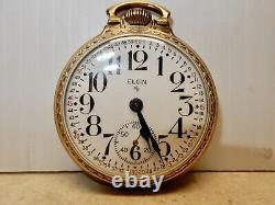 Antique Elgin Railroad Pocket Watch Gold Filled Case 574 Movement