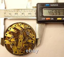 Antique English Captain's Watch Pocket Watch Movement 45mm Runs Key Wind & Set