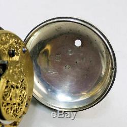 Antique English Silver Pair Case Fusee Movement Pocket Watch London 1869 G. W. O