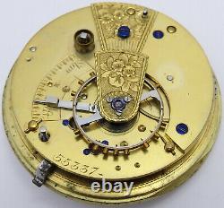 Antique English fusee pocket watch movement. Working. With dust cover. PwM11