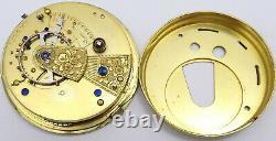 Antique English fusee pocket watch movement. Working. With dust cover. PwM11