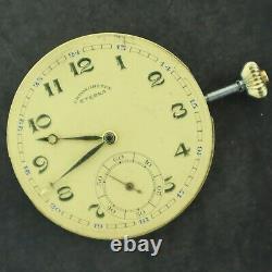 Antique Eterna Chronometer 17 Jewel Mechanical Hunter Pocket Watch Movement