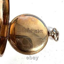 Antique Fortuna Gold Tone Pocket Watch TW Co Movement Not Running