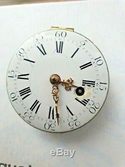 Antique French Verge Le Roy Pocket Watch Movement circa 1760