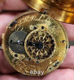 Antique Fusee Rahn GORGEOUS Hamburg N444 Pocket Watch Movement w Dial