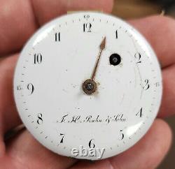 Antique Fusee Rahn GORGEOUS Hamburg N444 Pocket Watch Movement w Dial