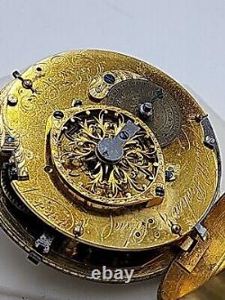 Antique Fusee Rahn GORGEOUS Hamburg N444 Pocket Watch Movement w Dial