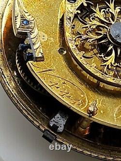 Antique Fusee Rahn GORGEOUS Hamburg N444 Pocket Watch Movement w Dial