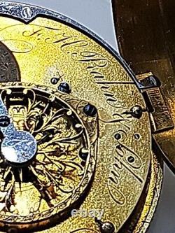 Antique Fusee Rahn GORGEOUS Hamburg N444 Pocket Watch Movement w Dial