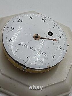 Antique Fusee Rahn GORGEOUS Hamburg N444 Pocket Watch Movement w Dial