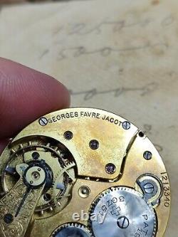 Antique Georges Favre Jacot Locle Zenith pocket watch Movement 40mm