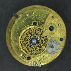 Antique Godemars London Key Wind Verge Fusee Pocket Watch Movement Running
