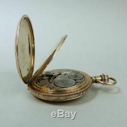 Antique Gold Plated Elgin 15 Jewel Movement Half Hunter Pocket Watch C. 1920 Gwo