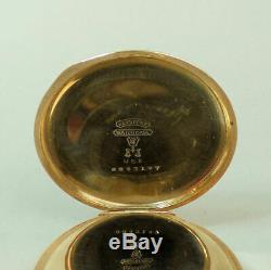 Antique Gold Plated Elgin 15 Jewel Movement Half Hunter Pocket Watch C. 1920 Gwo